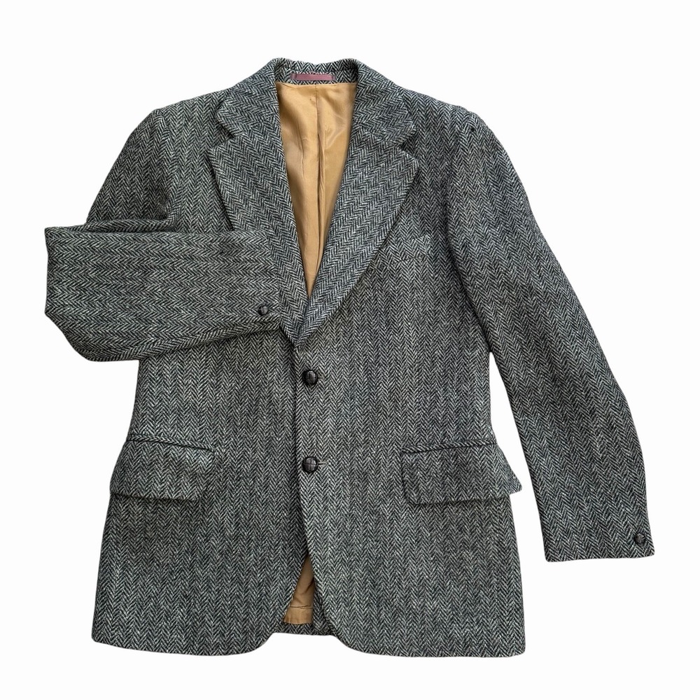 Vintage 60's Selfridges HARRIS TWEED Wool Blazer Sport Coat Jacket Mens 40R MCM